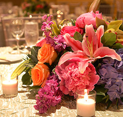 Wedding Bouquet and Candles Blooms by Plantscaping